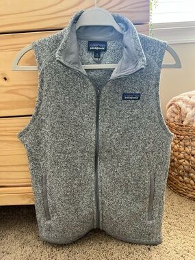 Patagonia Heather Gray Zip Fleece Vest